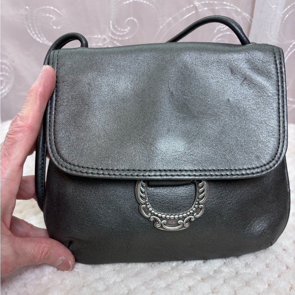 Fossil Vintage Gray Leather Small Crossbody